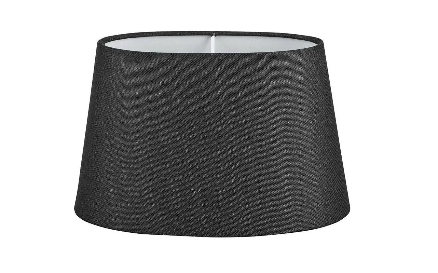 Linne Lampskärm Oval 28cm Svart