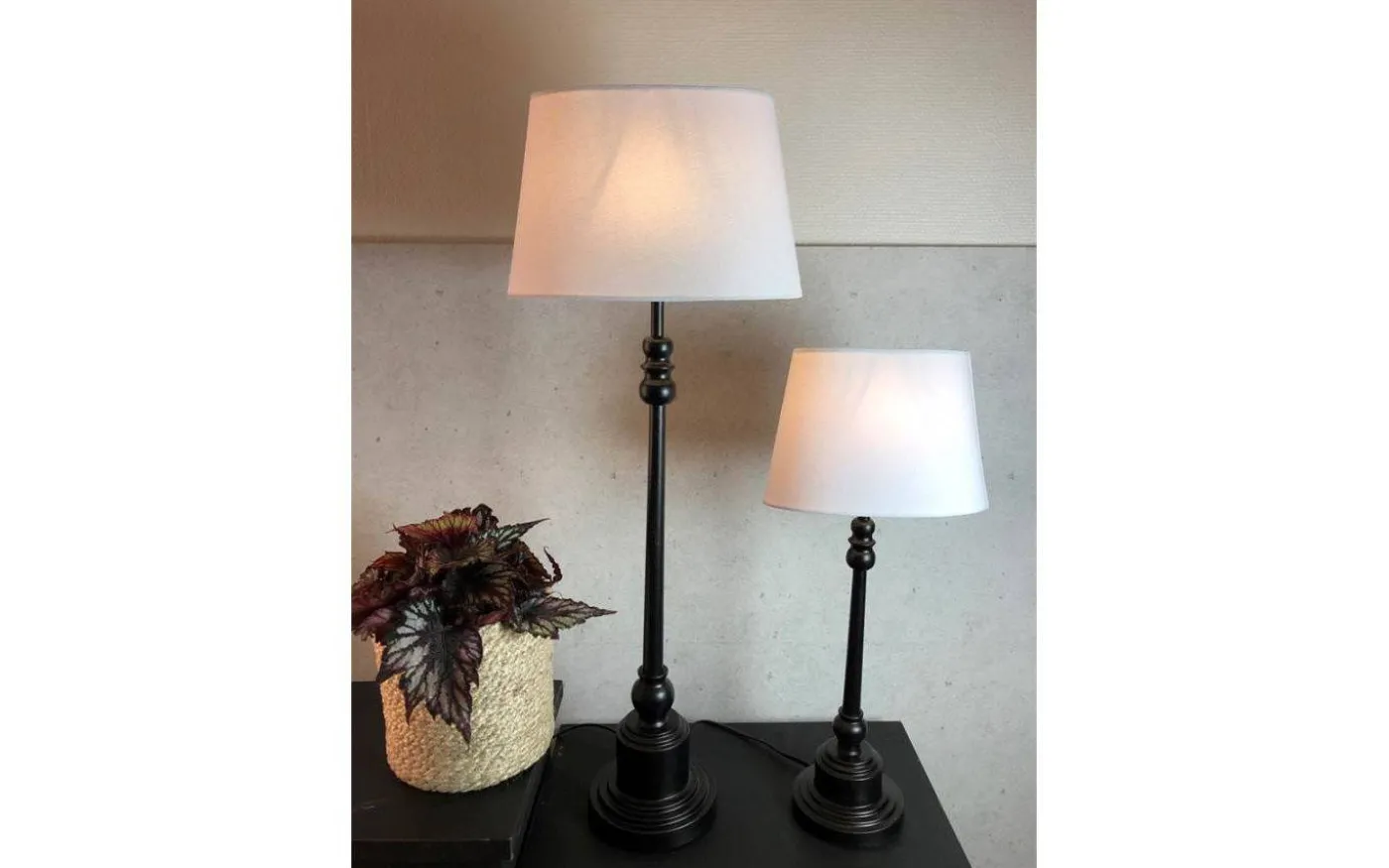 Linne Lampskärm Oval 28cm Vit