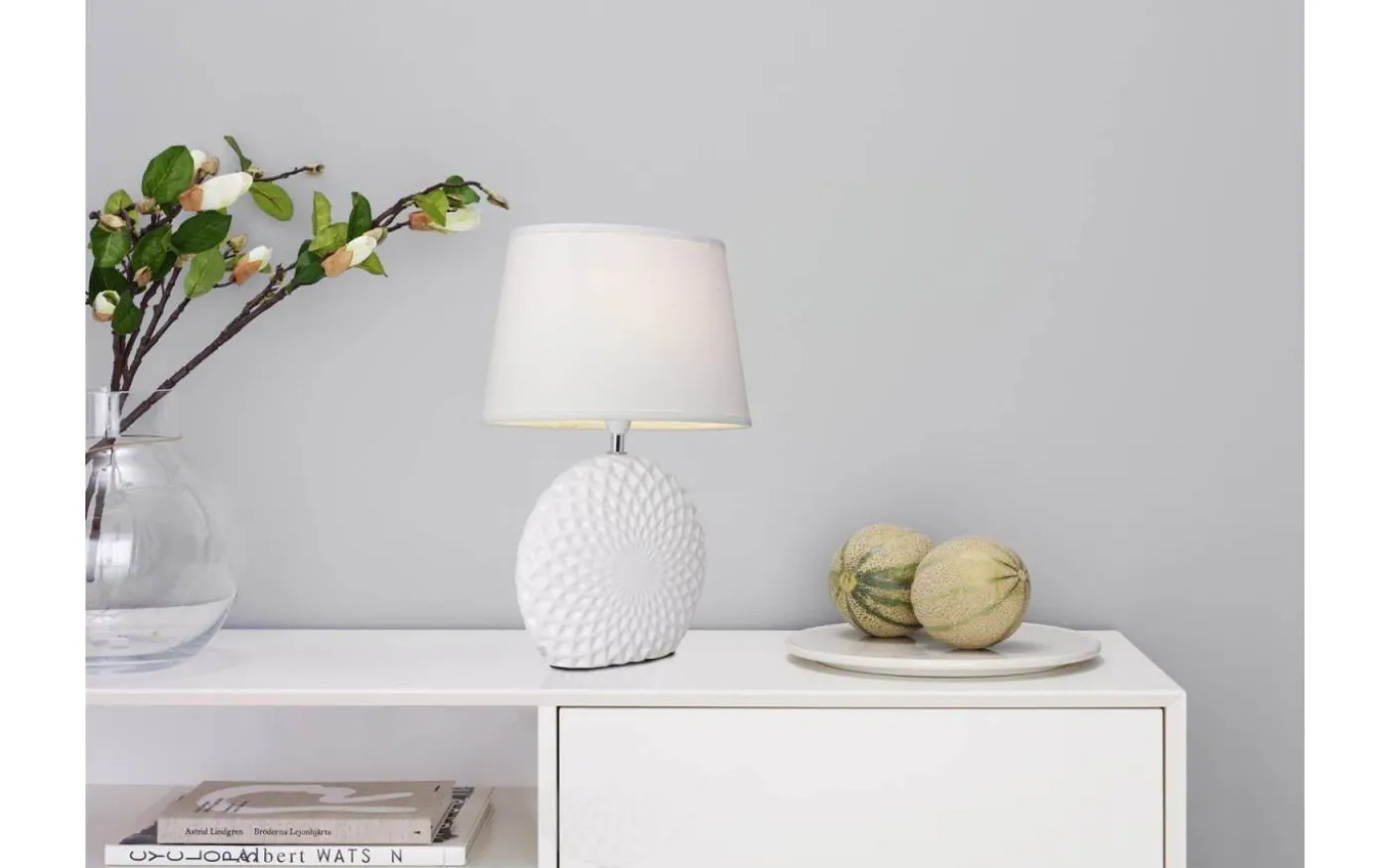 Linne Lampskärm Oval 25cm Vit