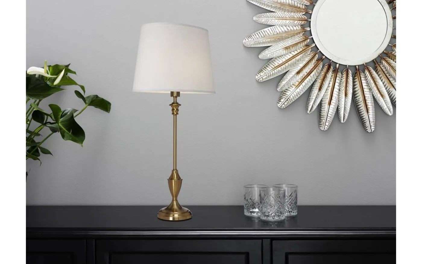 Linne Lampskärm Oval 32cm Vit