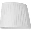 Linne Plisserad Lampskärm Oval 32cm Vit