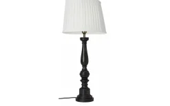 Linne Plisserad Lampskärm Oval 32cm Vit