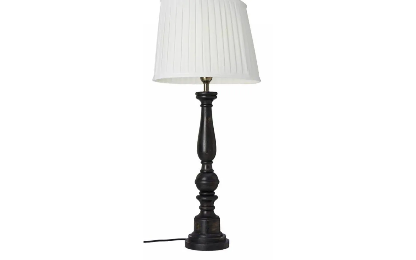 Linne Plisserad Lampskärm Oval 32cm Vit