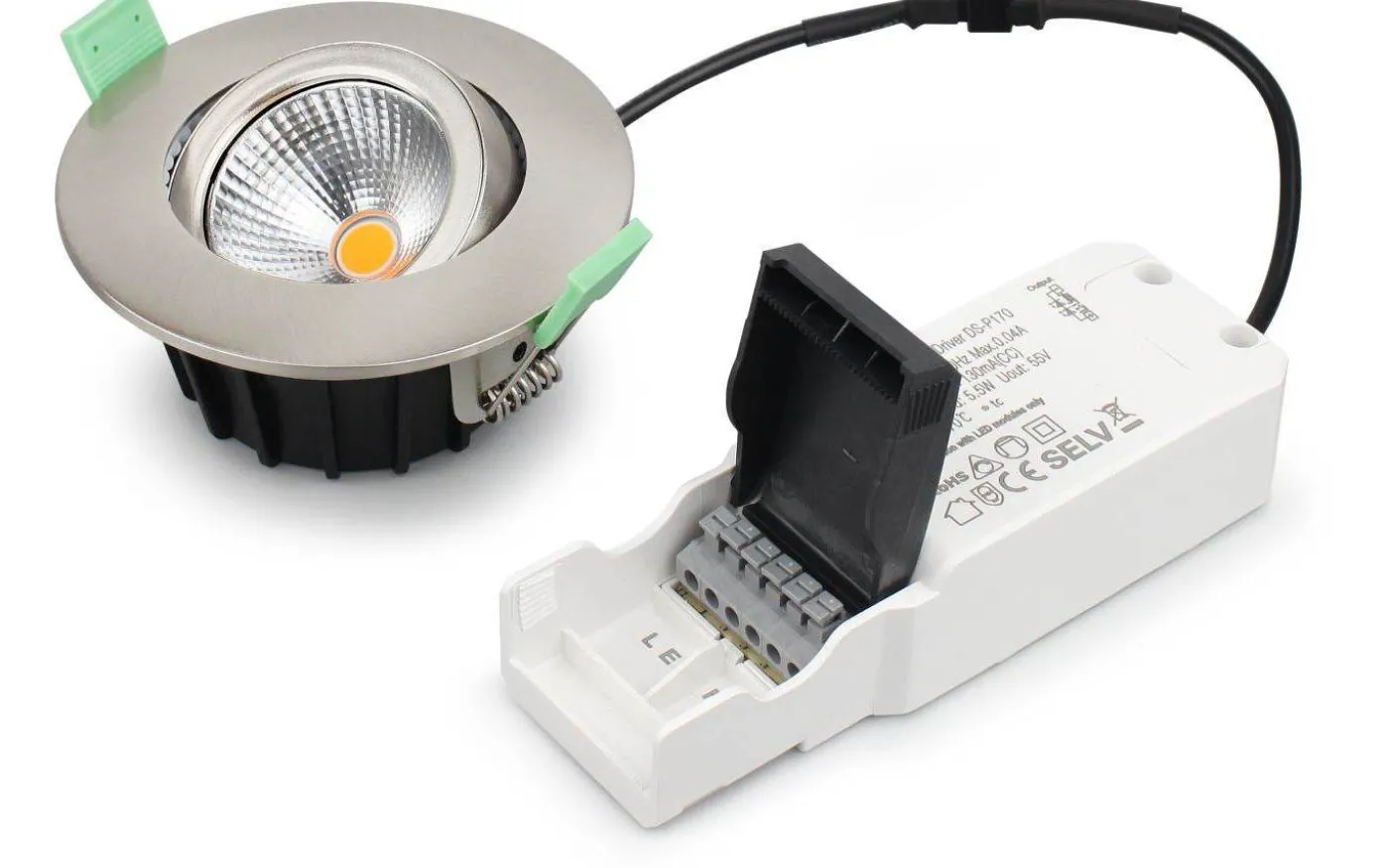 Lisa 230V Spotlight 3000K 5,5W 3-pack Borstad Stål IP65