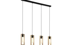 Littleton Taklampa 116cm 4L Svart/Trä