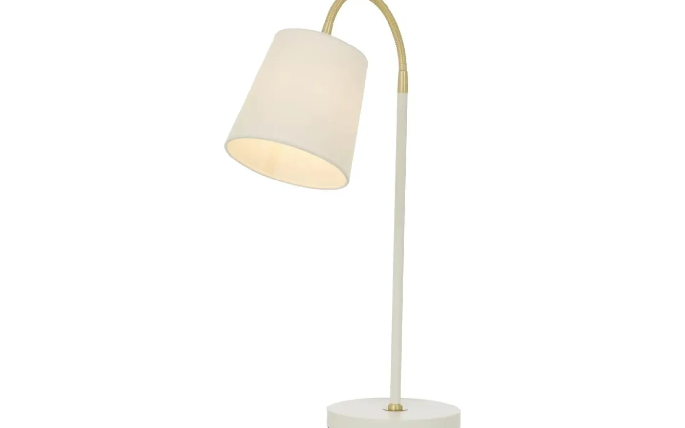 Ljusdal Bordslampa 49cm Vit/Matt Mässing