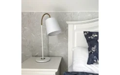 Ljusdal Bordslampa 49cm Vit/Matt Mässing