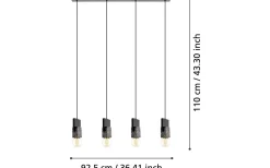 Lobatia Taklampa 93cm Svart