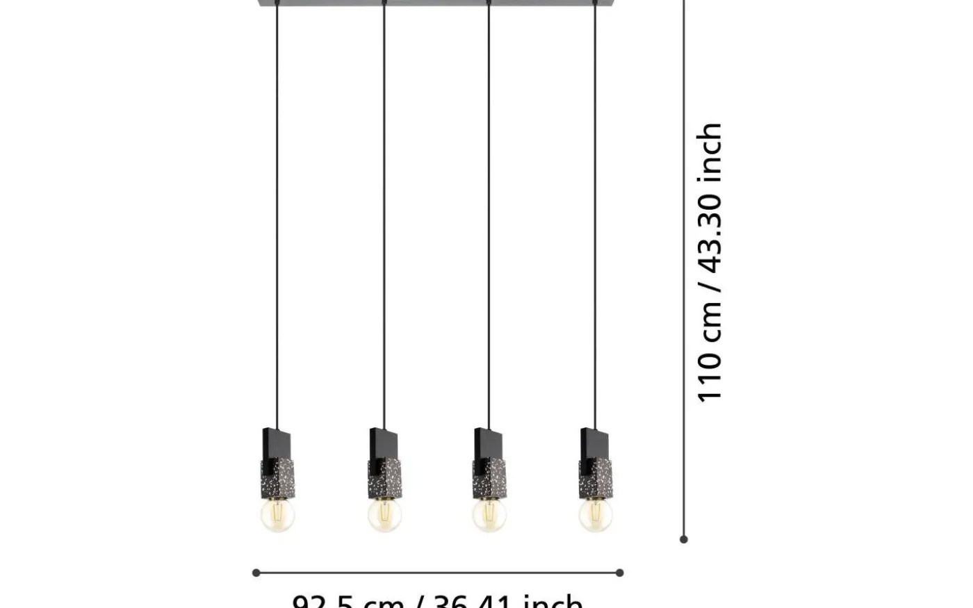 Lobatia Taklampa 93cm Svart