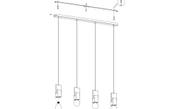 Lobatia Taklampa 93cm Svart