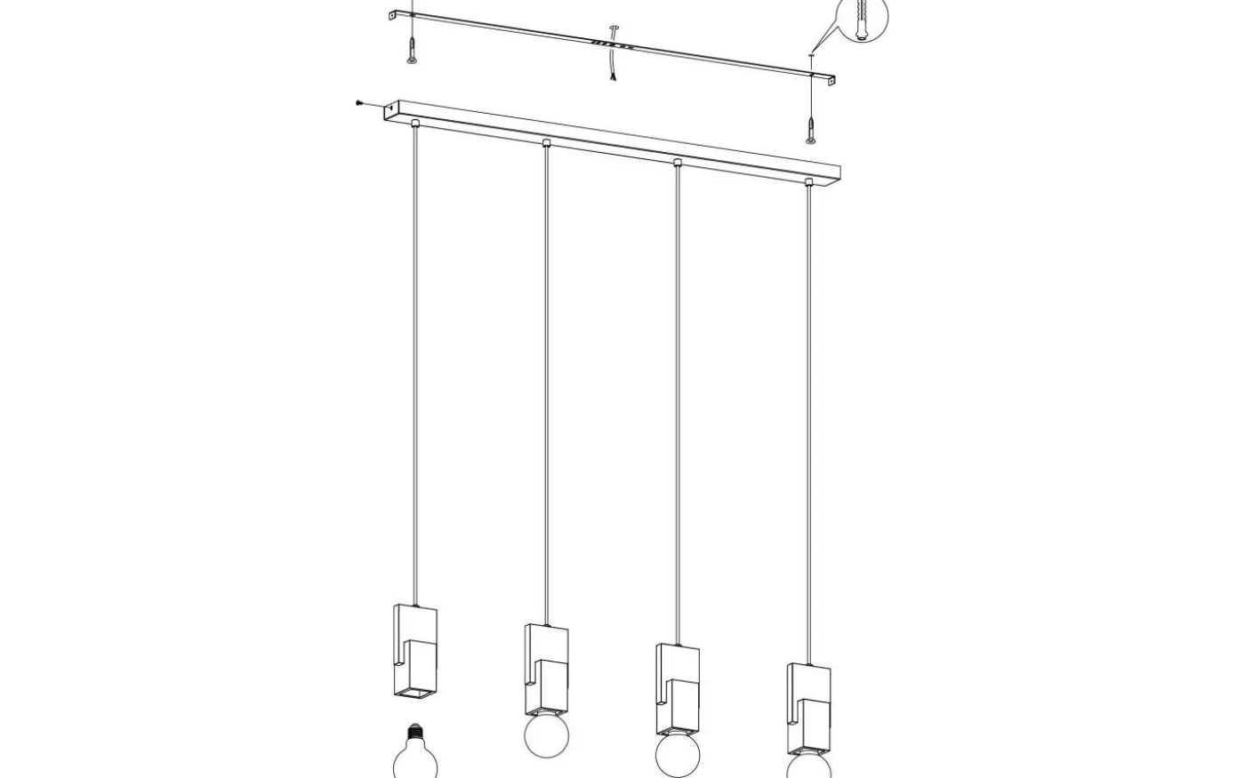 Lobatia Taklampa 93cm Svart