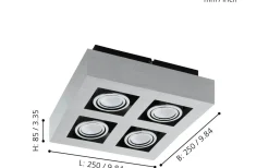 Loke Plafond 25cm LED Borstad Aluminium