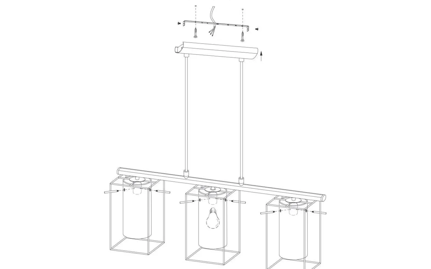 Loncino 1 Taklampa 75cm Krom