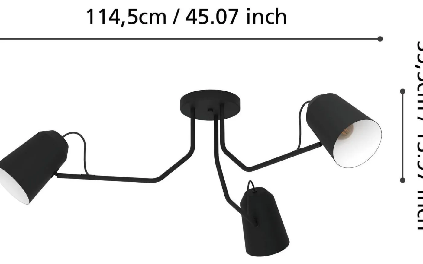 Loreto Plafond 114,5cm Svart