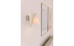 Lou Vägglampa Vit Bouclé/Beige