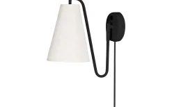 Lou Vägglampa Vit Bouclé/Svart