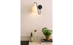 Lou Vägglampa Vit Bouclé/Svart