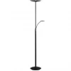 Lucius Golvlampa 1,8m LED 3000K 30W+6W Dimbar Svart/Krom