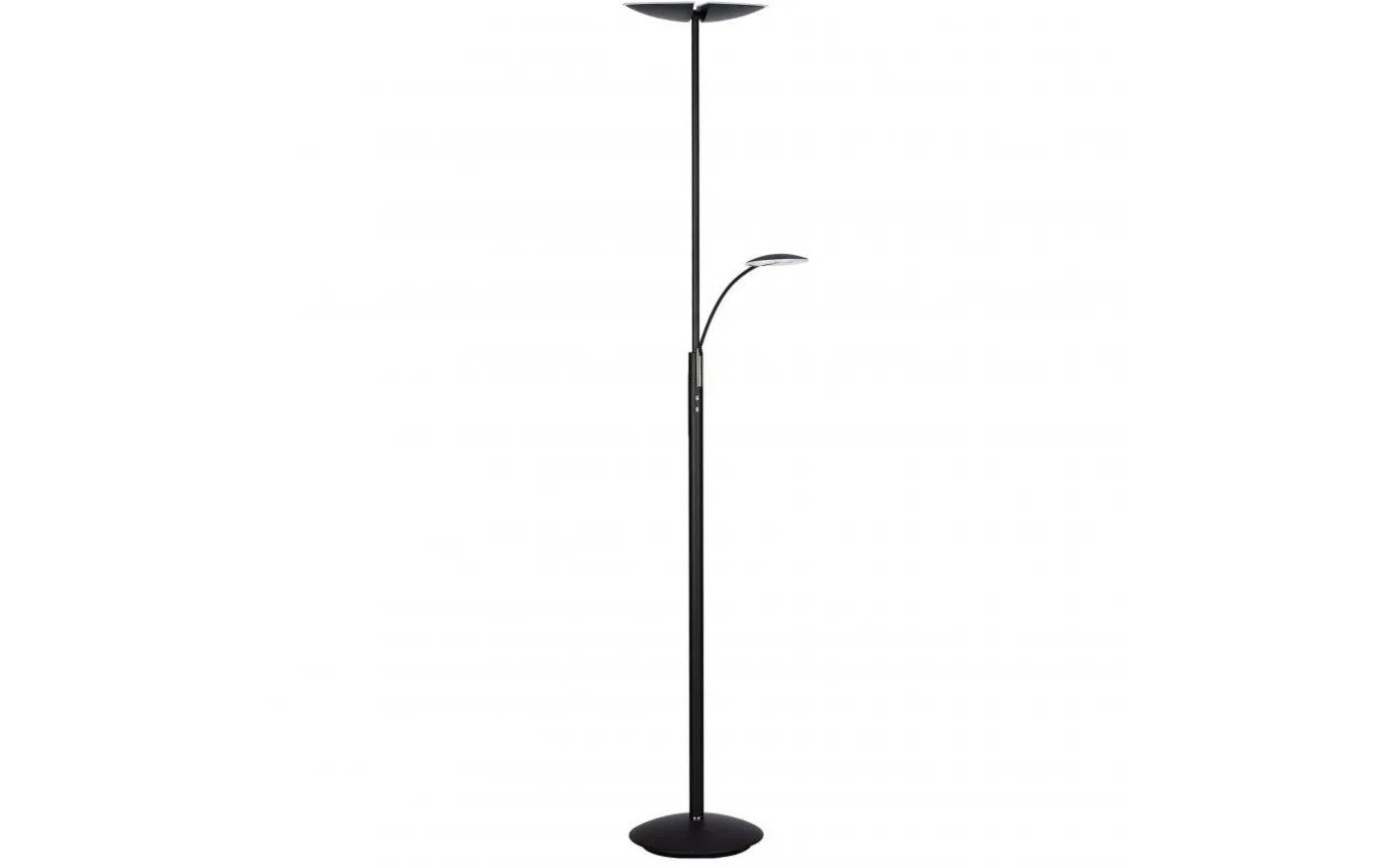 Lucius Golvlampa 1,8m LED 3000K 30W+6W Dimbar Svart/Krom
