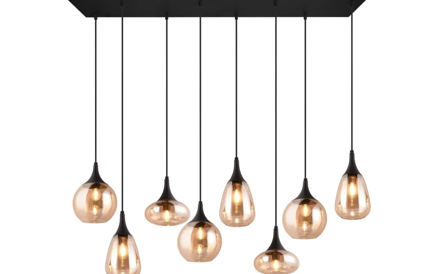 Lumina Takpendel 8-delad E14 matt svart/bärnsten
