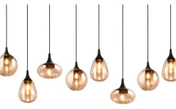 Lumina Takpendel 8-delad E14 matt svart/bärnsten