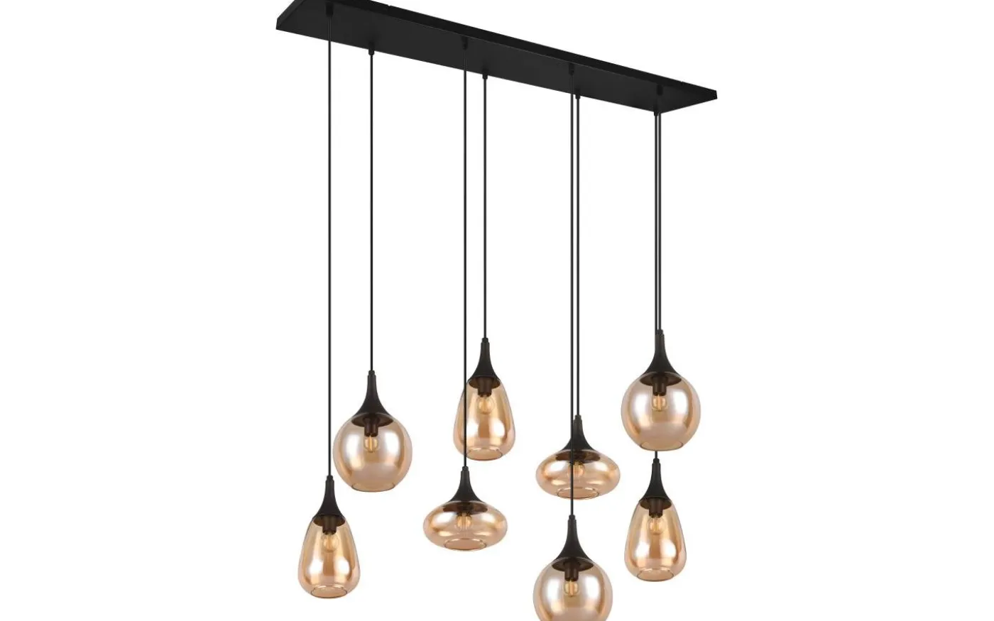 Lumina Takpendel 8-delad E14 matt svart/bärnsten