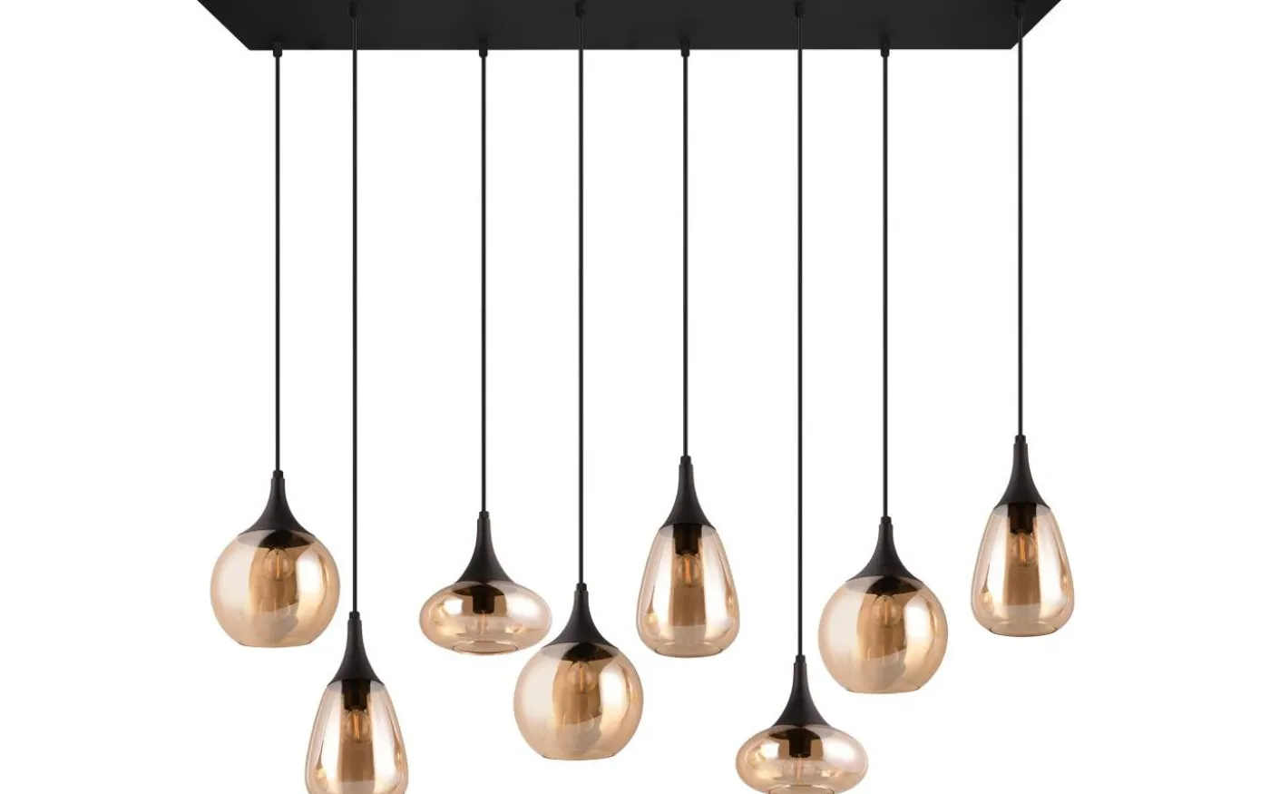 Lumina Takpendel 8-delad E14 matt svart/bärnsten