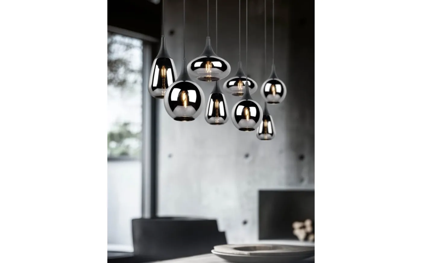 Lumina Takpendel 8-delad E14 mattsvart