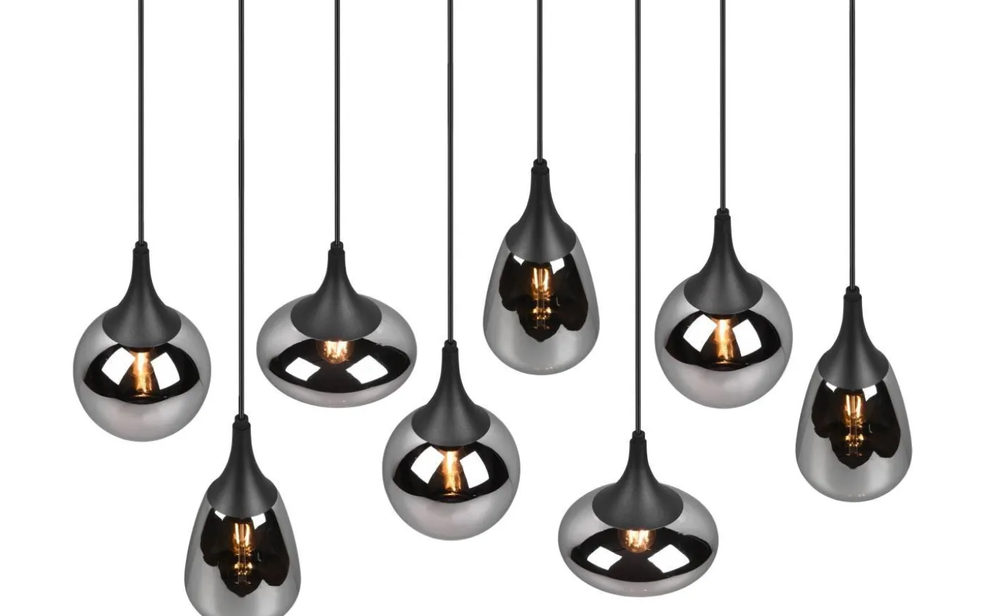 Lumina Takpendel 8-delad E14 mattsvart