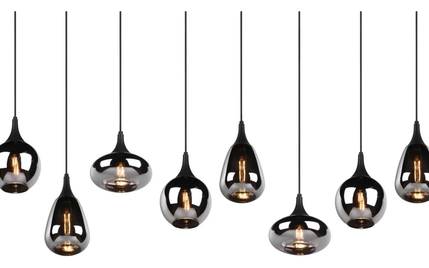 Lumina Takpendel 8-delad E14 mattsvart