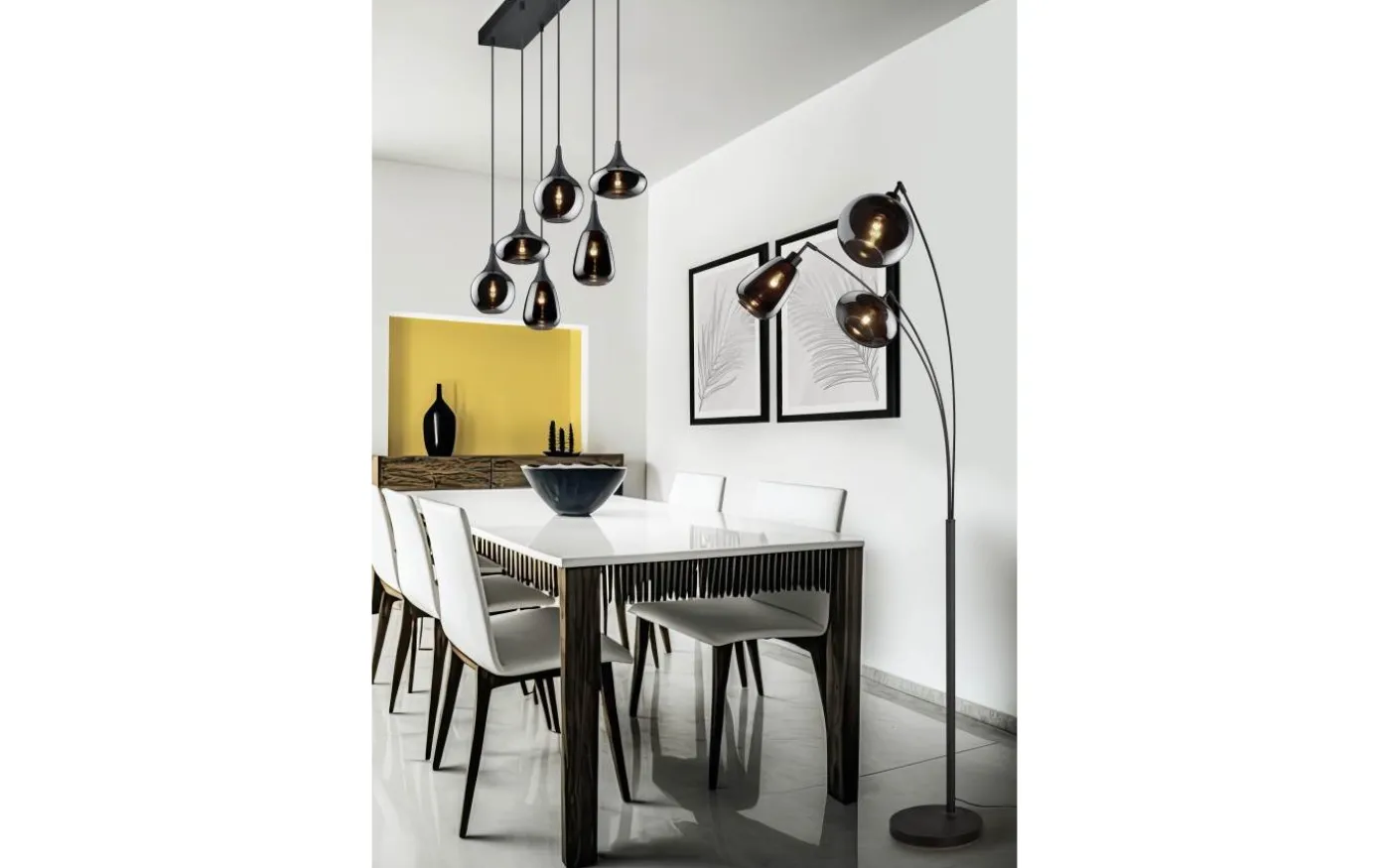 Lumina Takpendel 6-delad E14 mattsvart