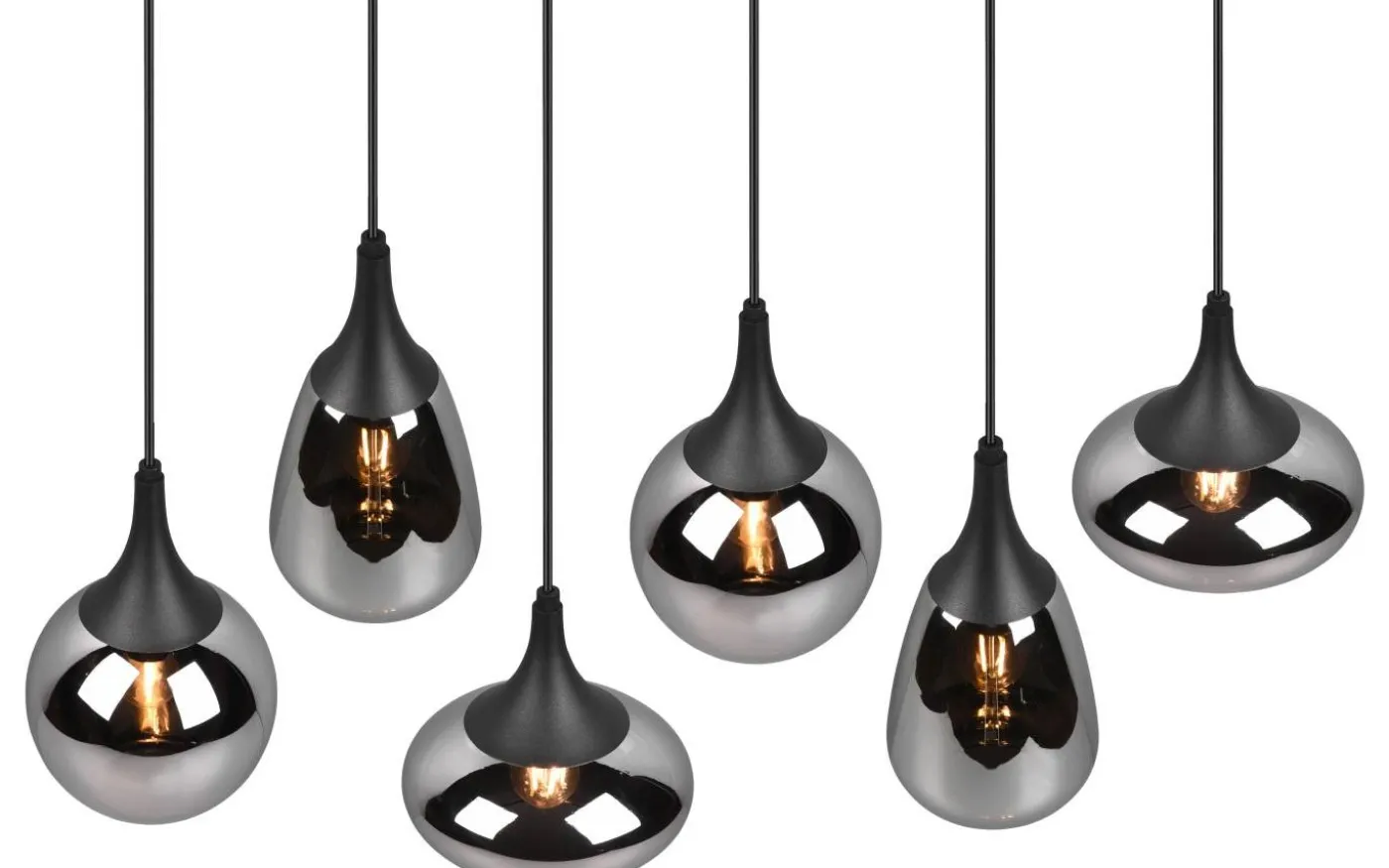 Lumina Takpendel 6-delad E14 mattsvart