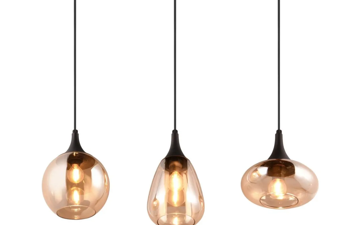 Lumina Takpendel 3-delad E14 matt svart/bärnsten