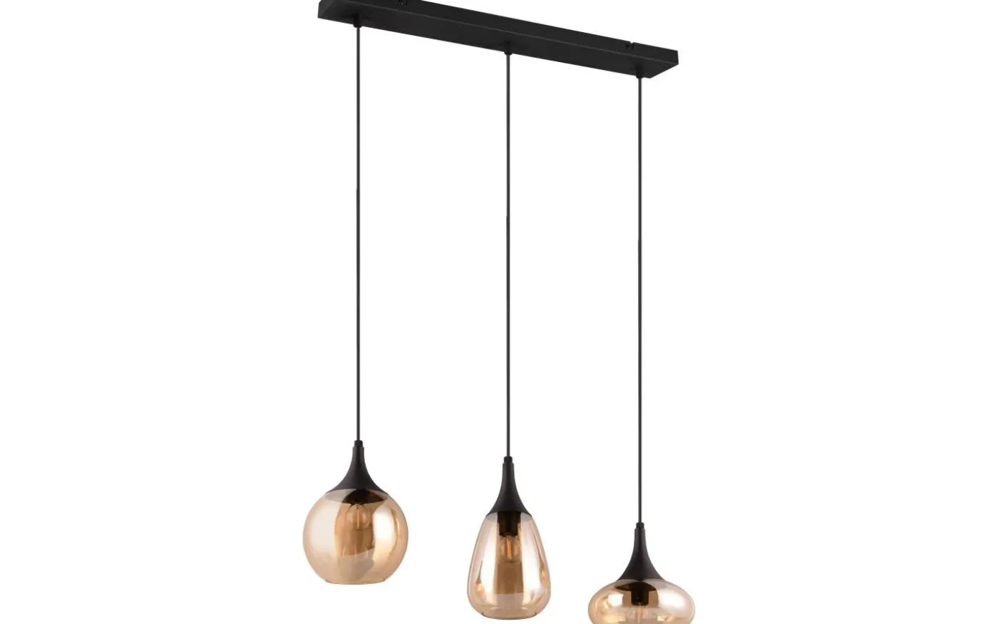 Lumina Takpendel 3-delad E14 matt svart/bärnsten