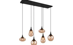 Lumina Takpendel 6-delad E14 matt svart/bärnsten