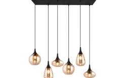 Lumina Takpendel 6-delad E14 matt svart/bärnsten