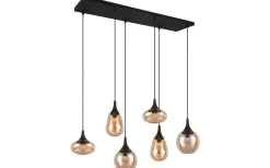 Lumina Takpendel 6-delad E14 matt svart/bärnsten