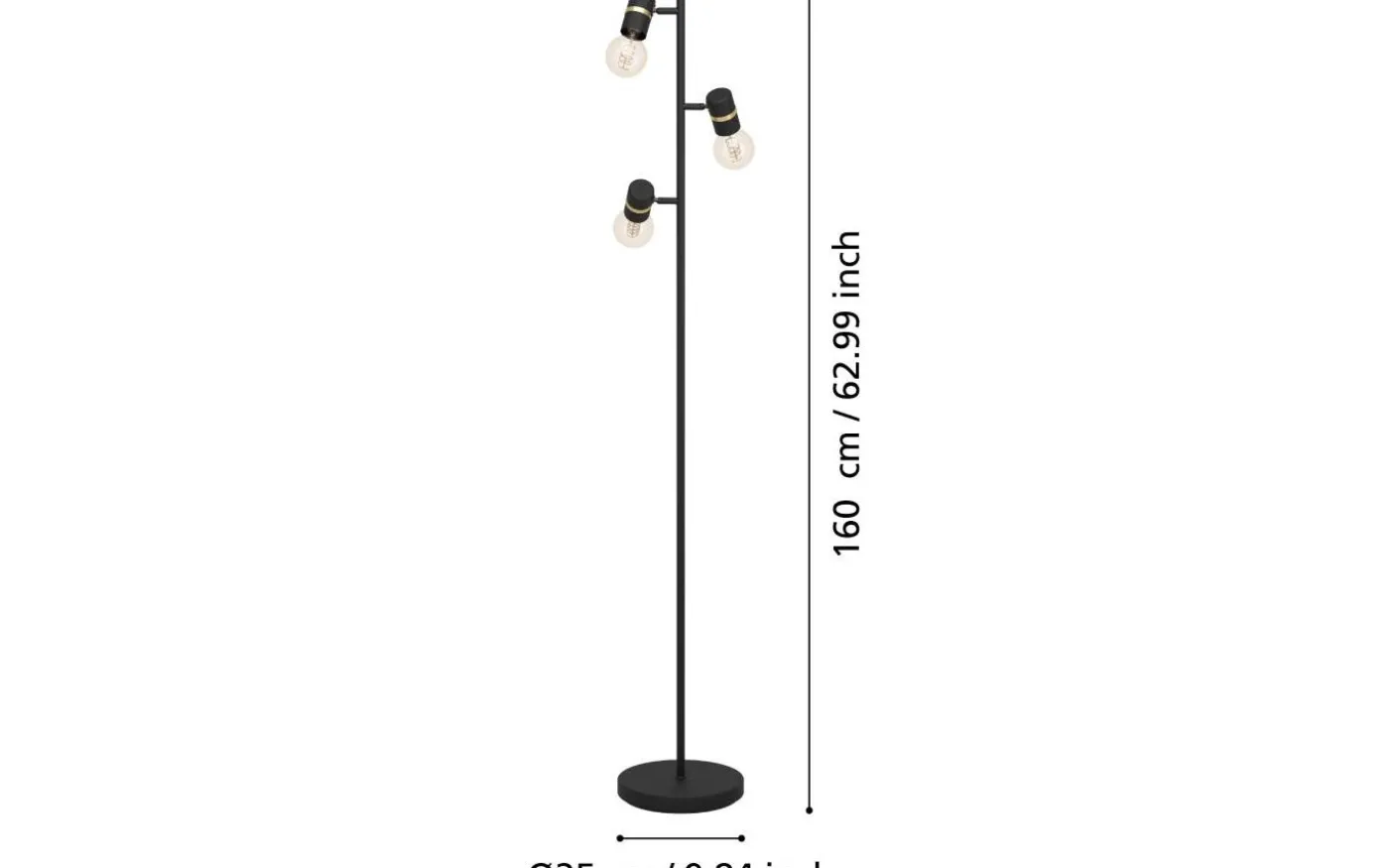 Lurone Golvlampa 160cm Svart
