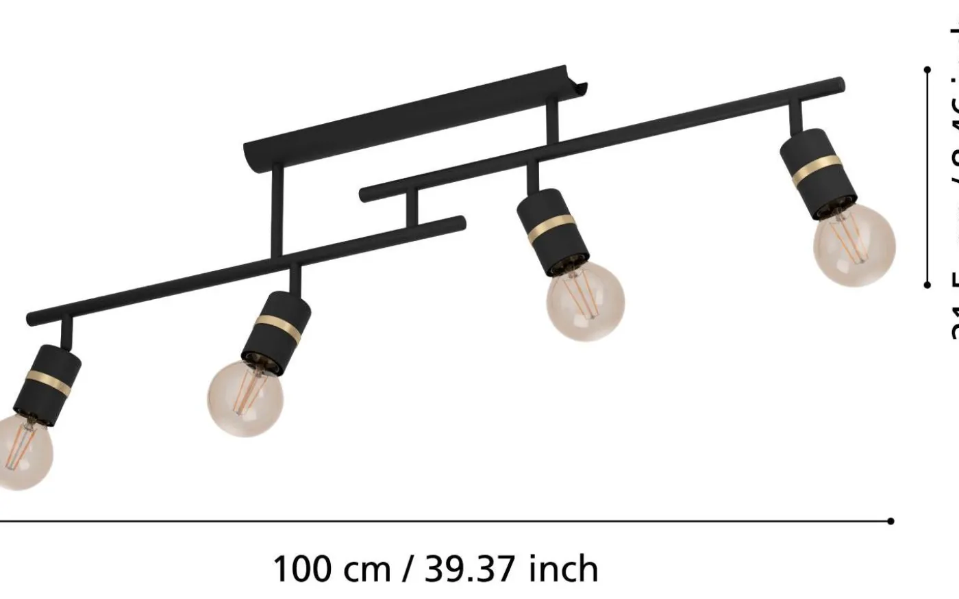 Lurone Plafond 100cm Svart