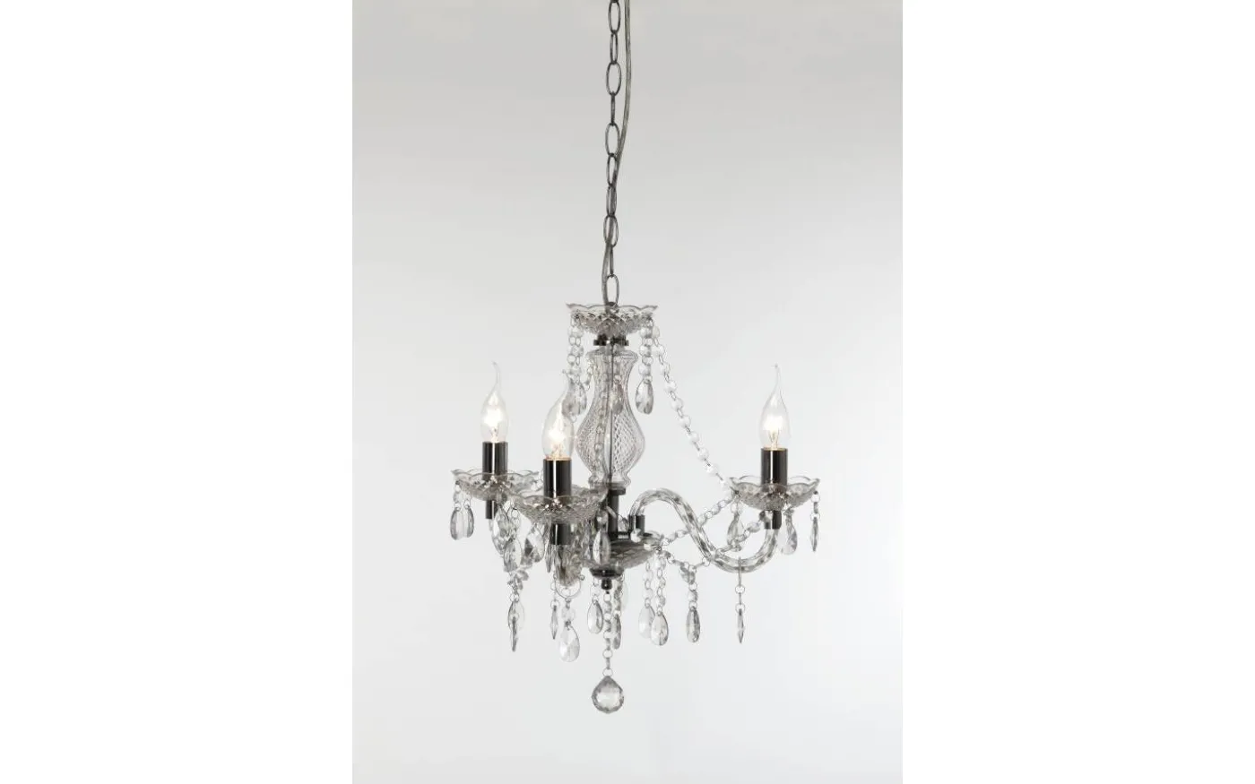 Luster Kristallkrona 46cm 3-delad E14 transparent