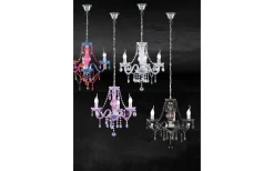 Luster Kristallkrona 46cm 3-delad E14 flerfärgad