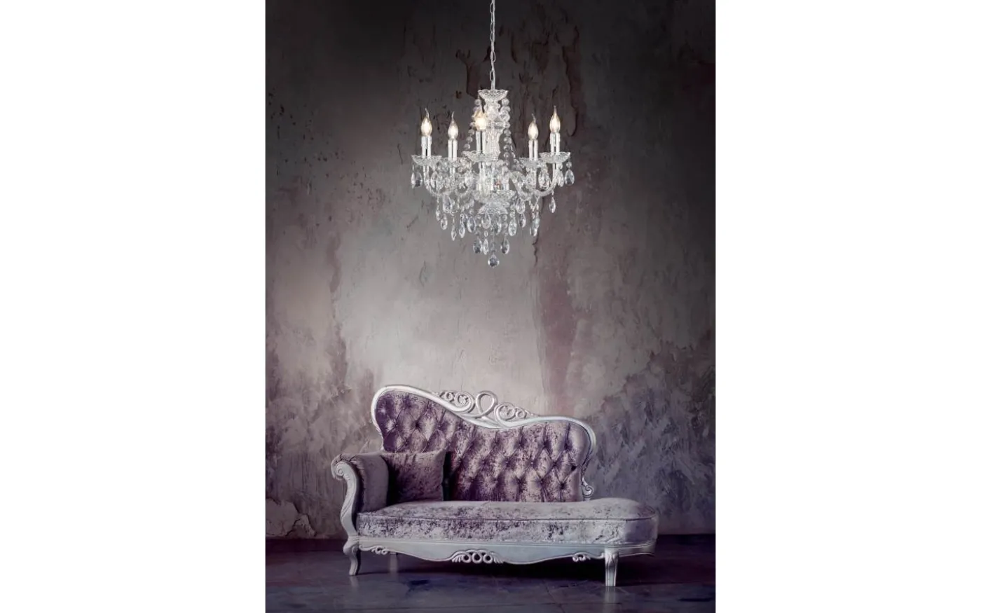 Luster Kristallkrona 52cm 5-delad E14 transparent