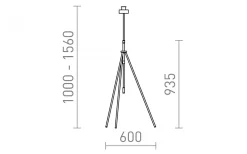 Luton Golvfot 156cm Svart/Mässing
