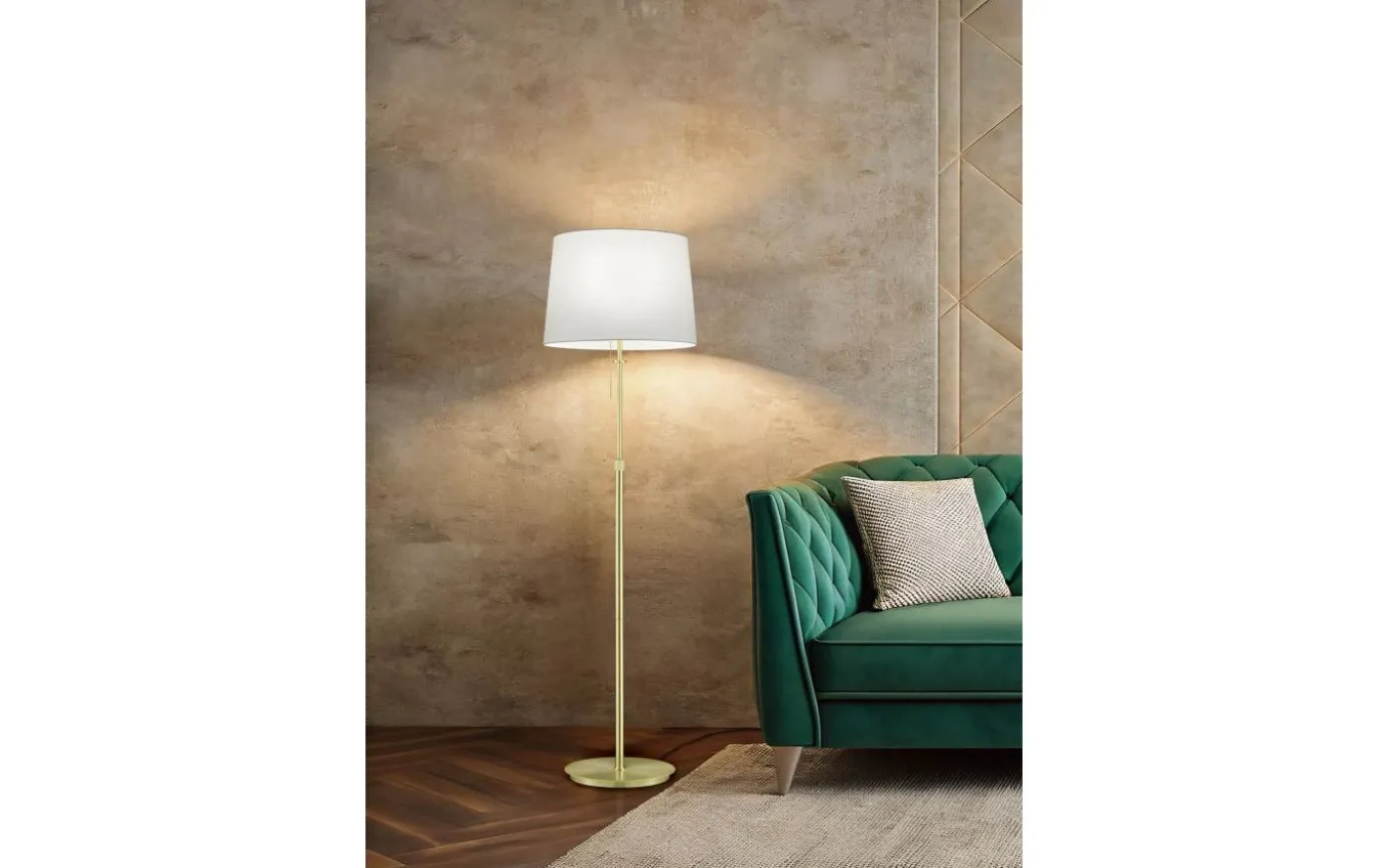 Lyon Golvlampa 3xE27 matt mässing