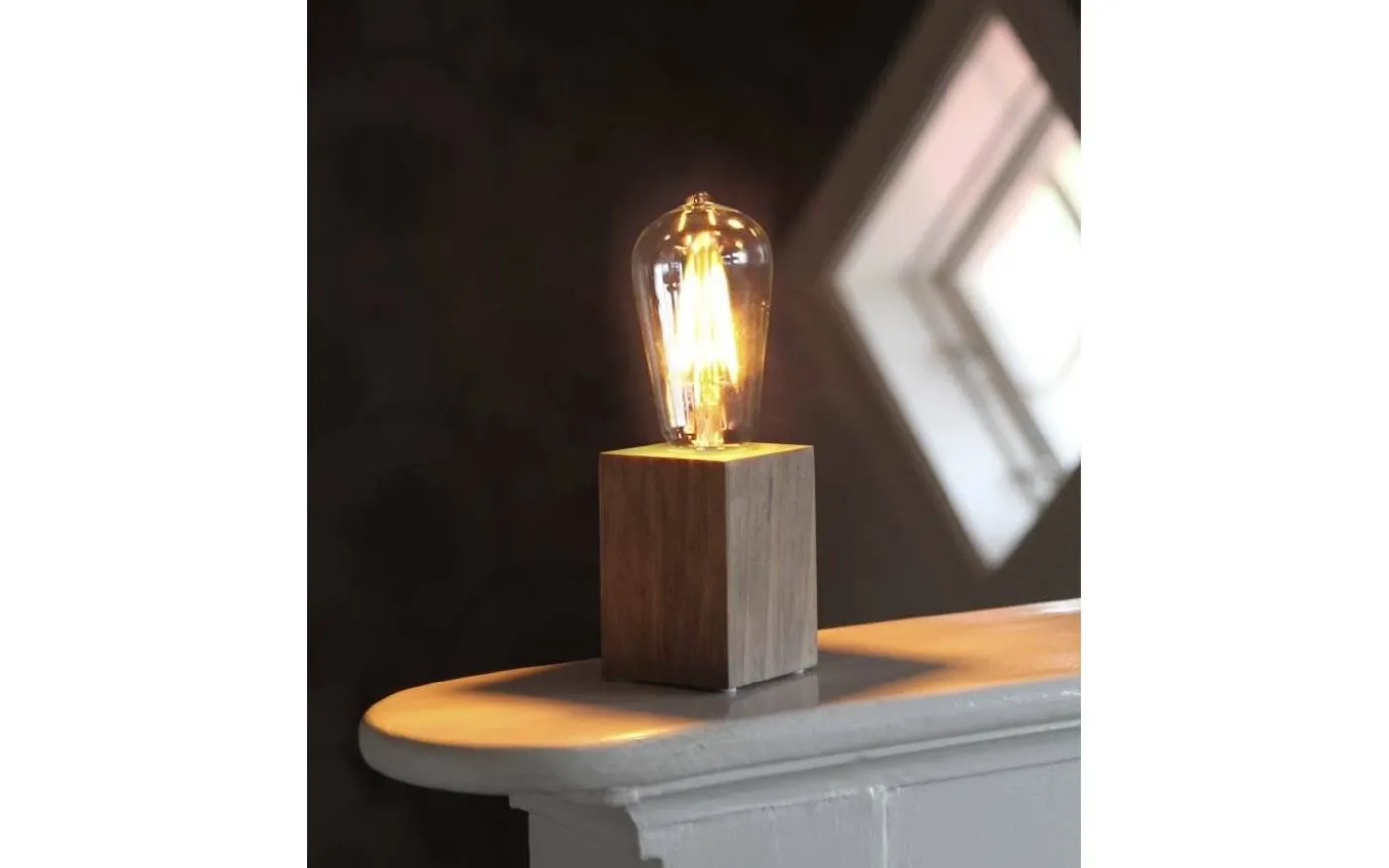 Lys Bordslampa E27 10cm Brun