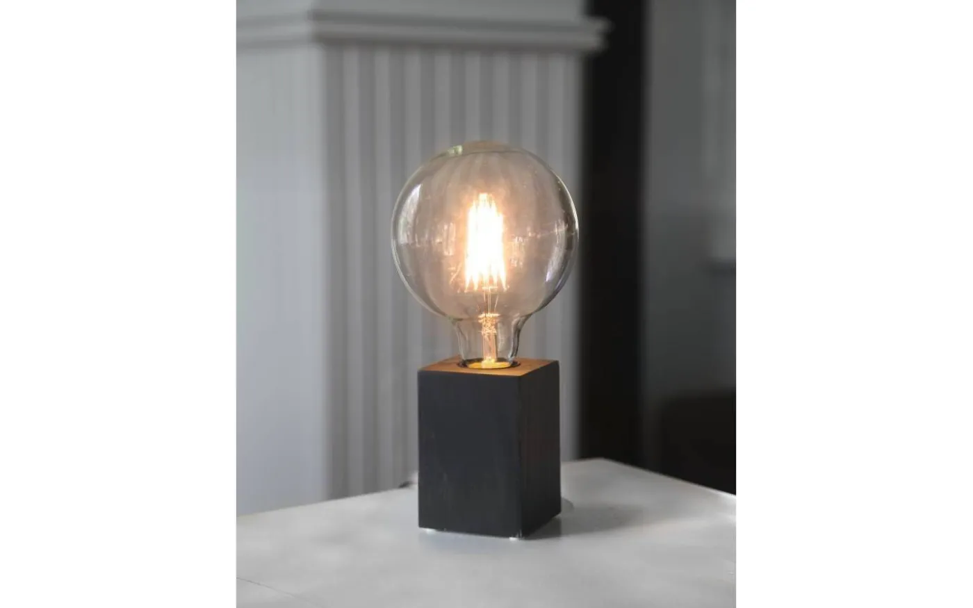 Lys Bordslampa E27 10cm Svart