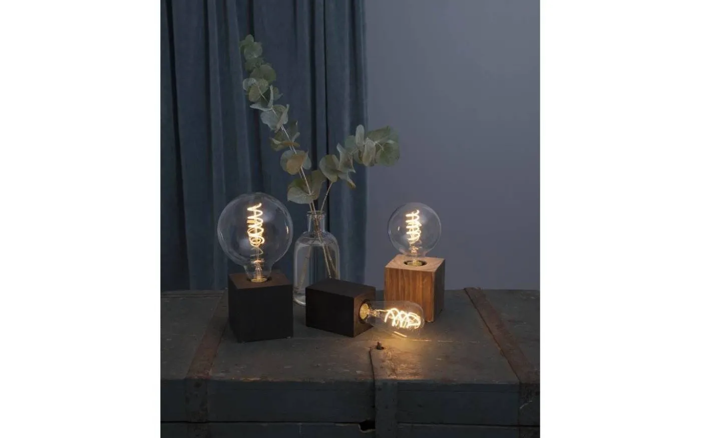 Lys Bordslampa E27 10cm Svart