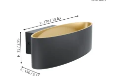 Maccacari Vägglampa LED 3000K 10W Svart