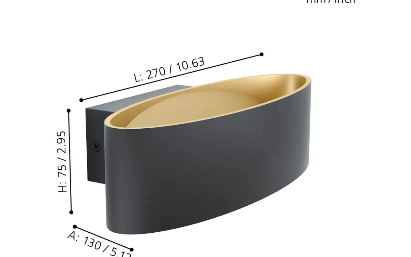 Maccacari Vägglampa LED 3000K 10W Svart