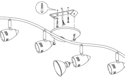 Magnum Takspotlight 65cm GU10 LED 3000K 4x2,8W Nickel